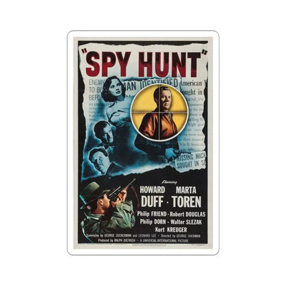 Spy Hunt 1950 Movie Poster - STICKER Vinyl Kiss-Cut Decal 4 Inch White - The Sticker Space