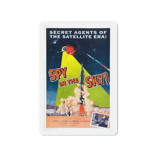 SPY IN THE SKY 1958 Movie Poster - Refrigerator Magnet 2 Inch Die-Cut - The Sticker Space