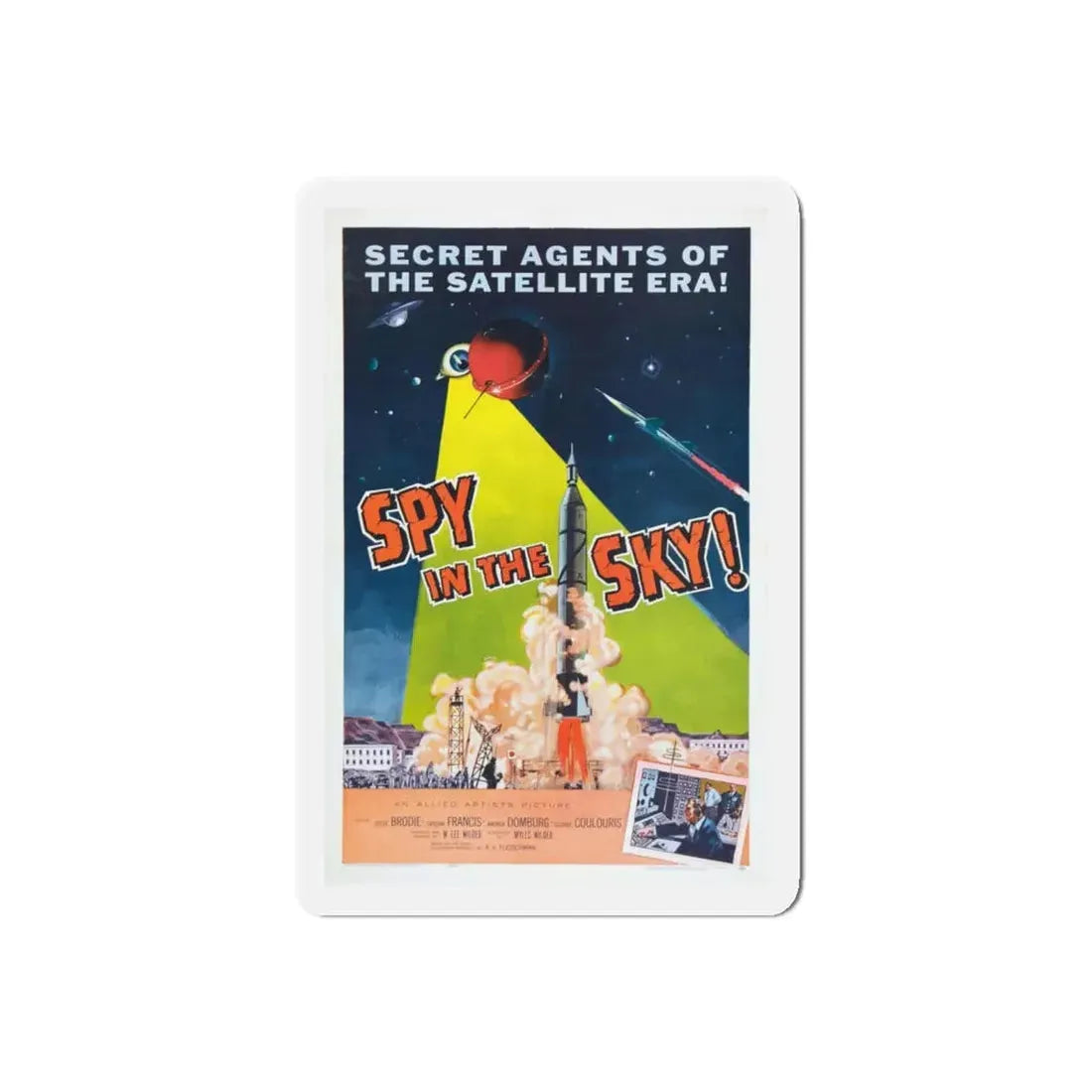 SPY IN THE SKY 1958 Movie Poster - Refrigerator Magnet 5 Inch Die-Cut - The Sticker Space