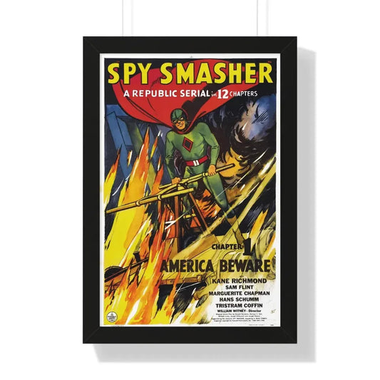 SPY SMASHER 1942 - Framed Movie Poster 16″ x 24″ Black - The Sticker Space