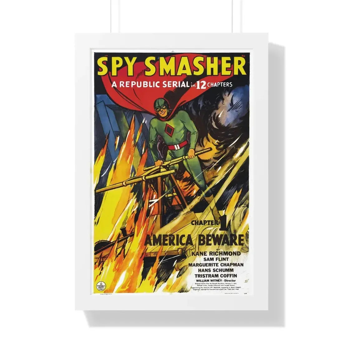SPY SMASHER 1942 - Framed Movie Poster 16″ x 24″ White - The Sticker Space