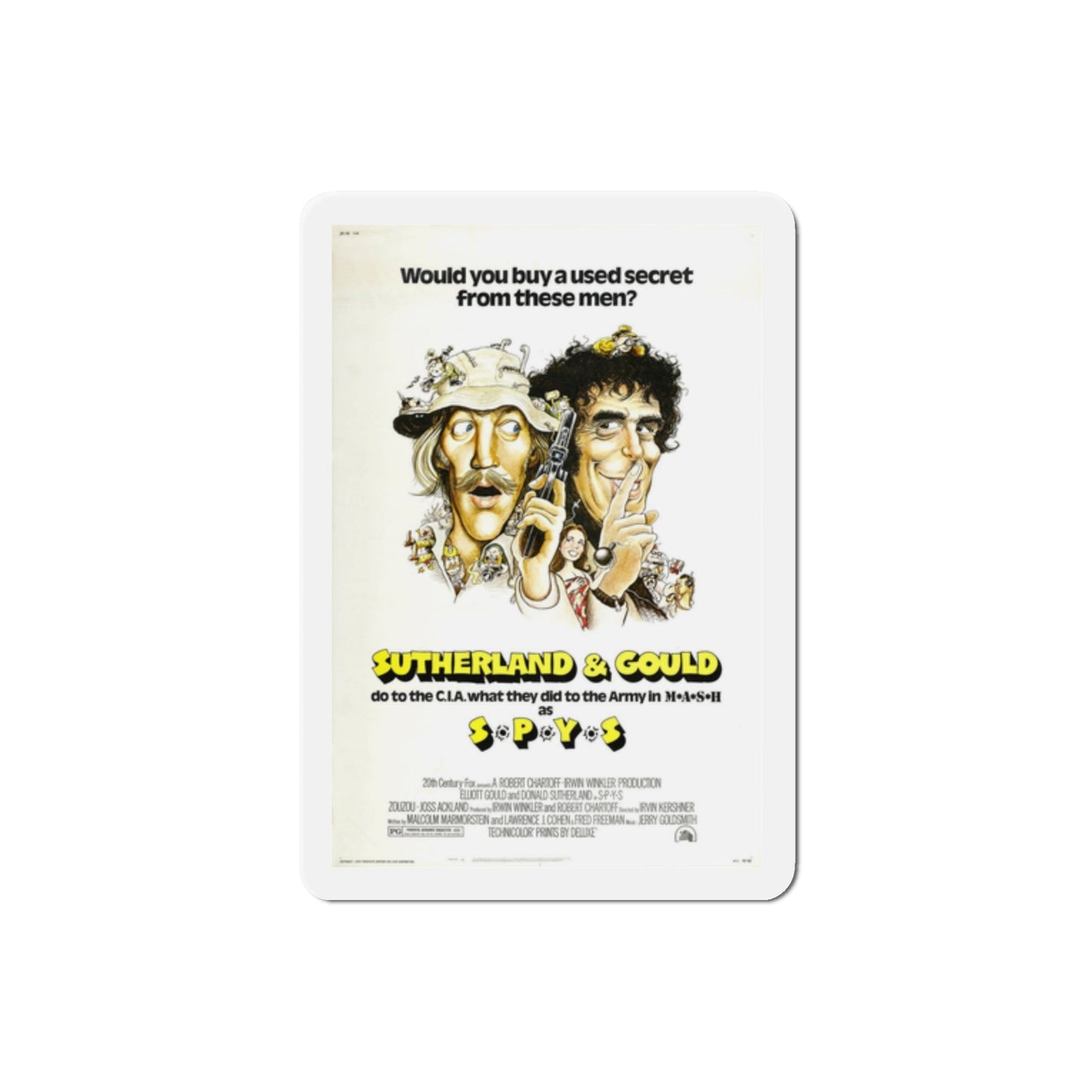 SPYS 1974 Movie Poster Die-Cut Magnet-2 Inch-The Sticker Space