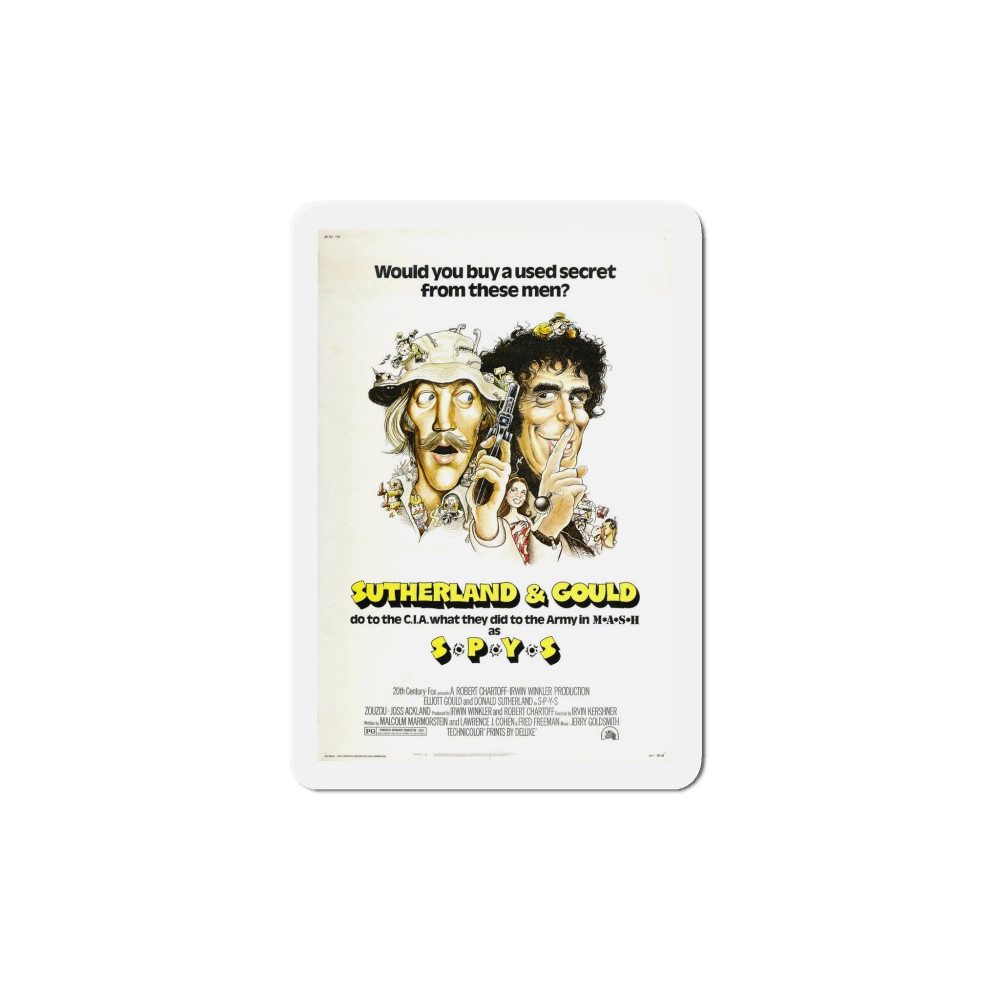 SPYS 1974 Movie Poster Die-Cut Magnet-5 Inch-The Sticker Space