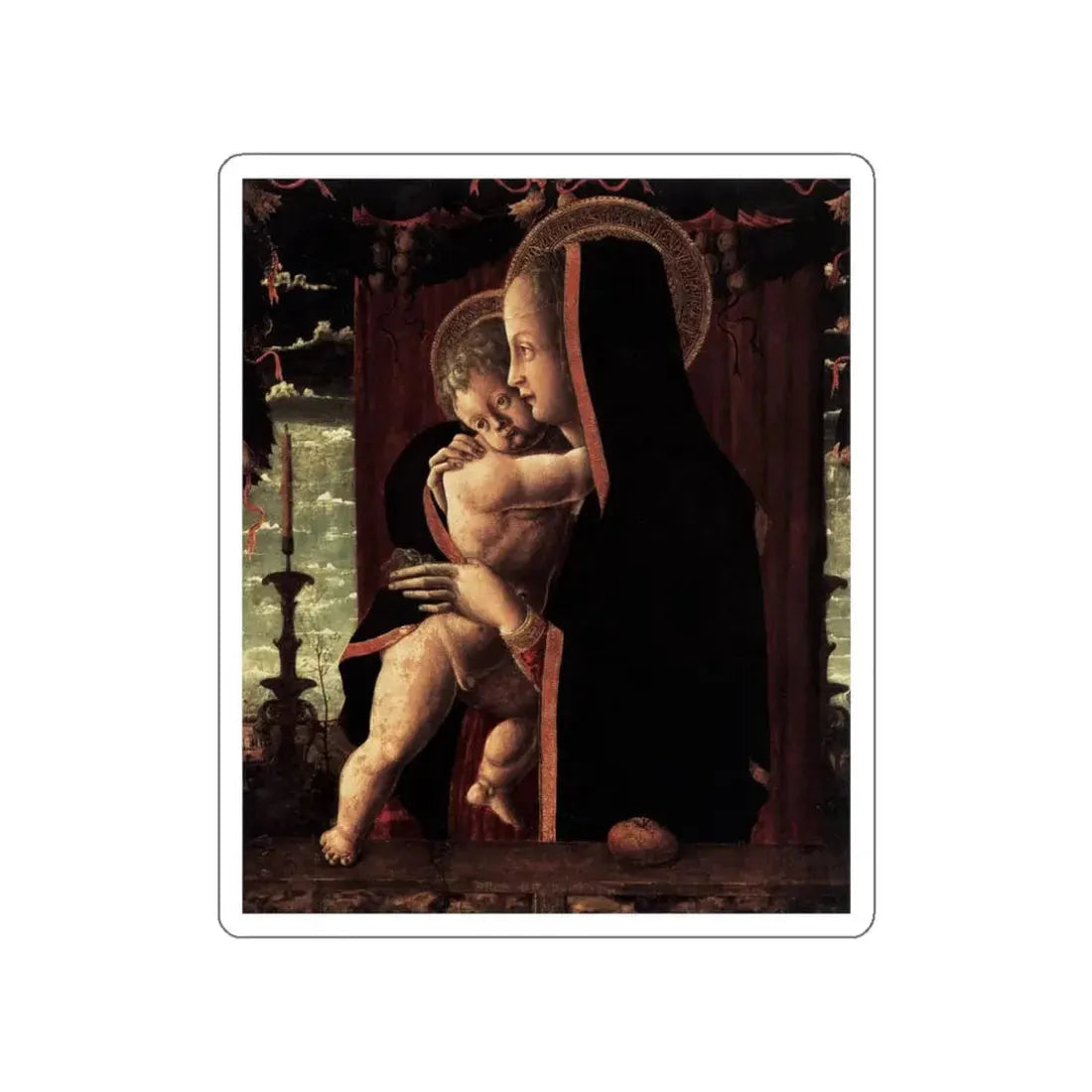 SQUARCIONE, Francesco - Virgin and Child (Artwork) STICKER Vinyl Die-Cut Decal White Die-Cut 3 Inch - The Sticker Space