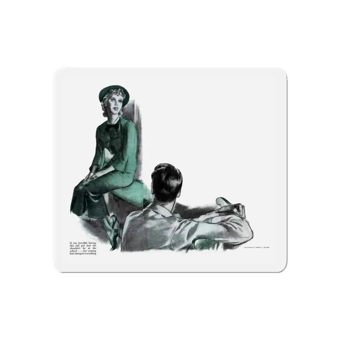 Square Peg (1), The American Magazine, July 1936 (Magazine Illustration) Refrigerator Magnet 4 Inch Die-Cut - The Sticker Space