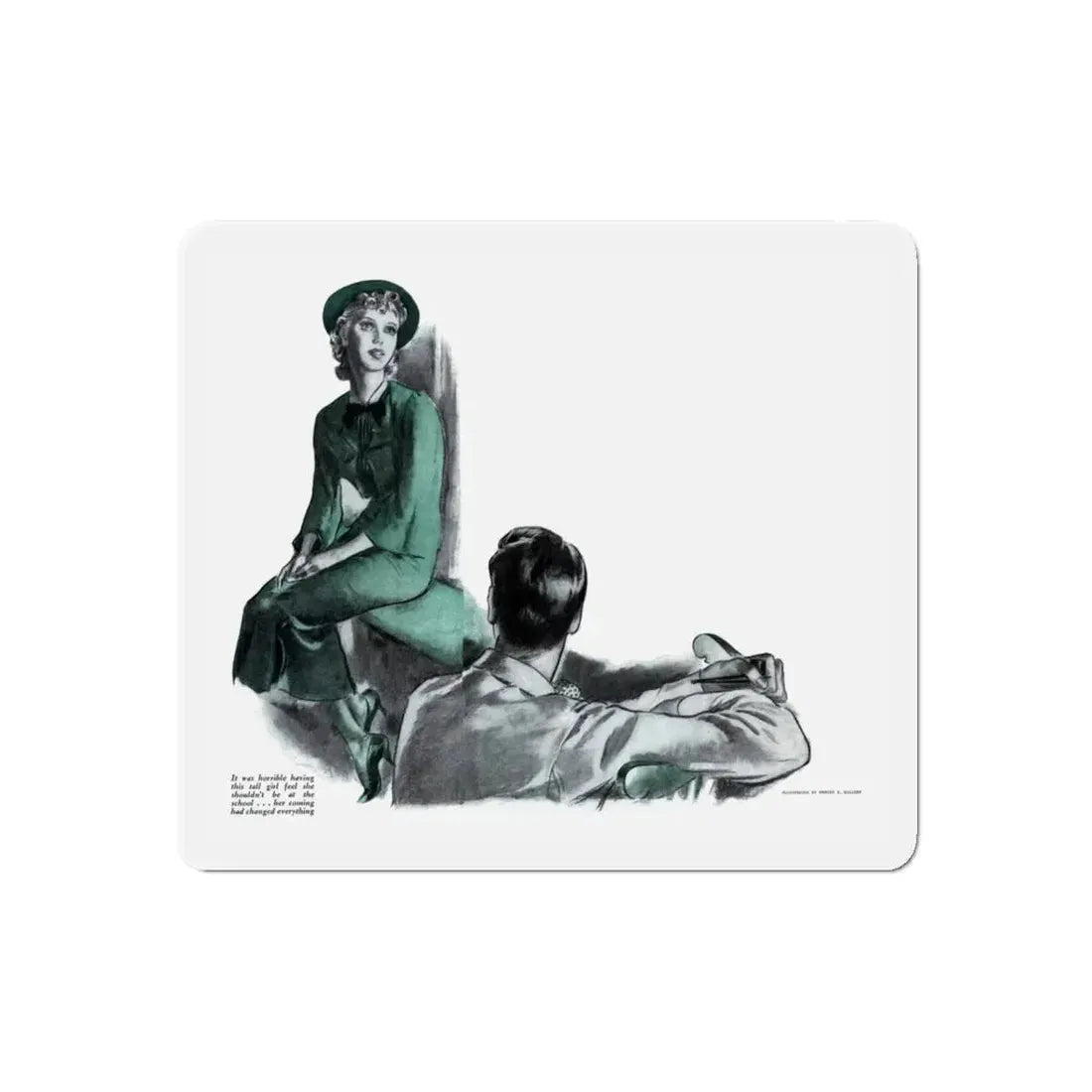 Square Peg (1), The American Magazine, July 1936 (Magazine Illustration) Refrigerator Magnet 5 Inch Die-Cut - The Sticker Space