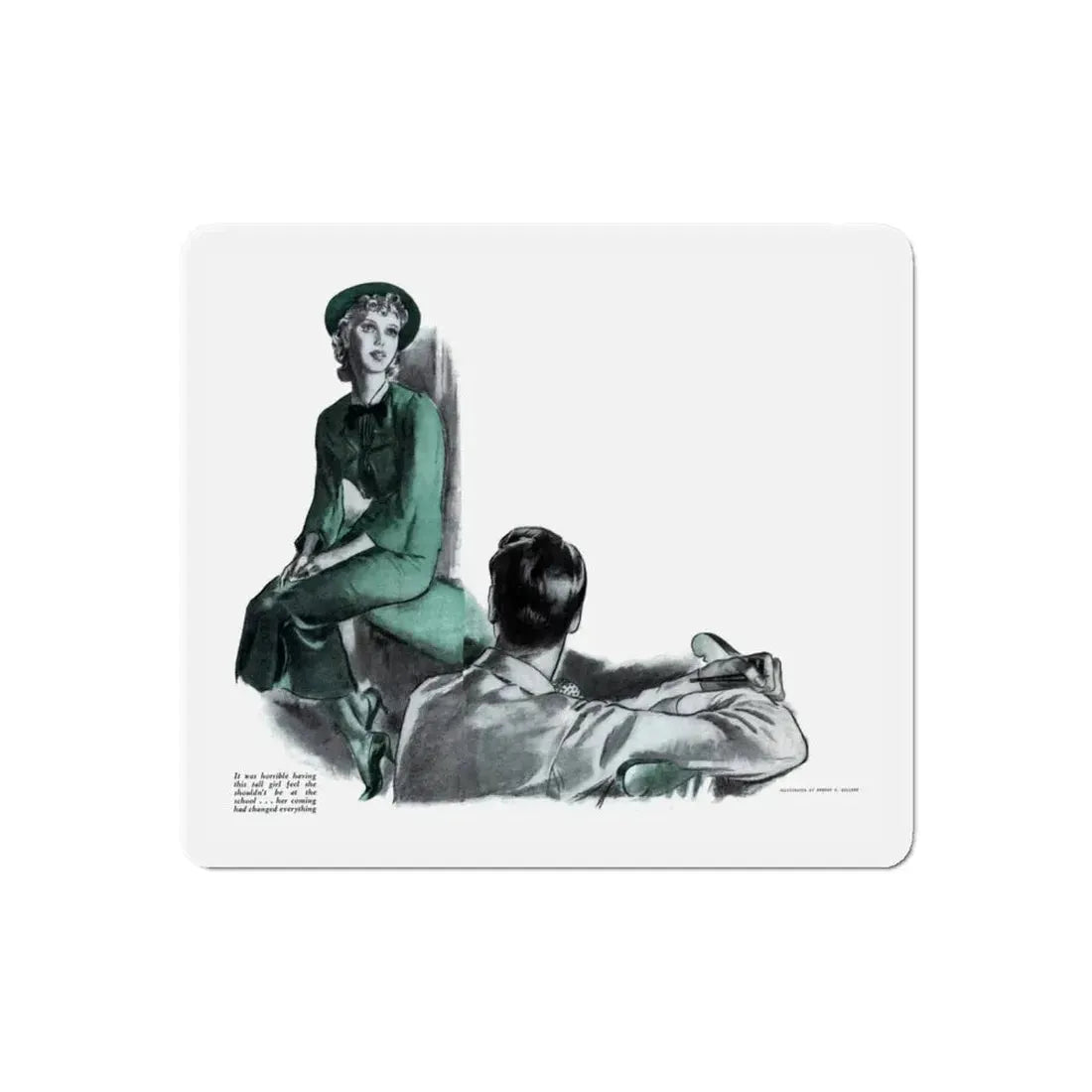 Square Peg (1), The American Magazine, July 1936 (Magazine Illustration) Refrigerator Magnet 6 Inch Die-Cut - The Sticker Space