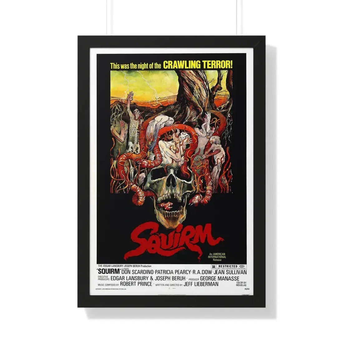 SQUIRM 1976 - Framed Movie Poster 20" x 30" Black - The Sticker Space