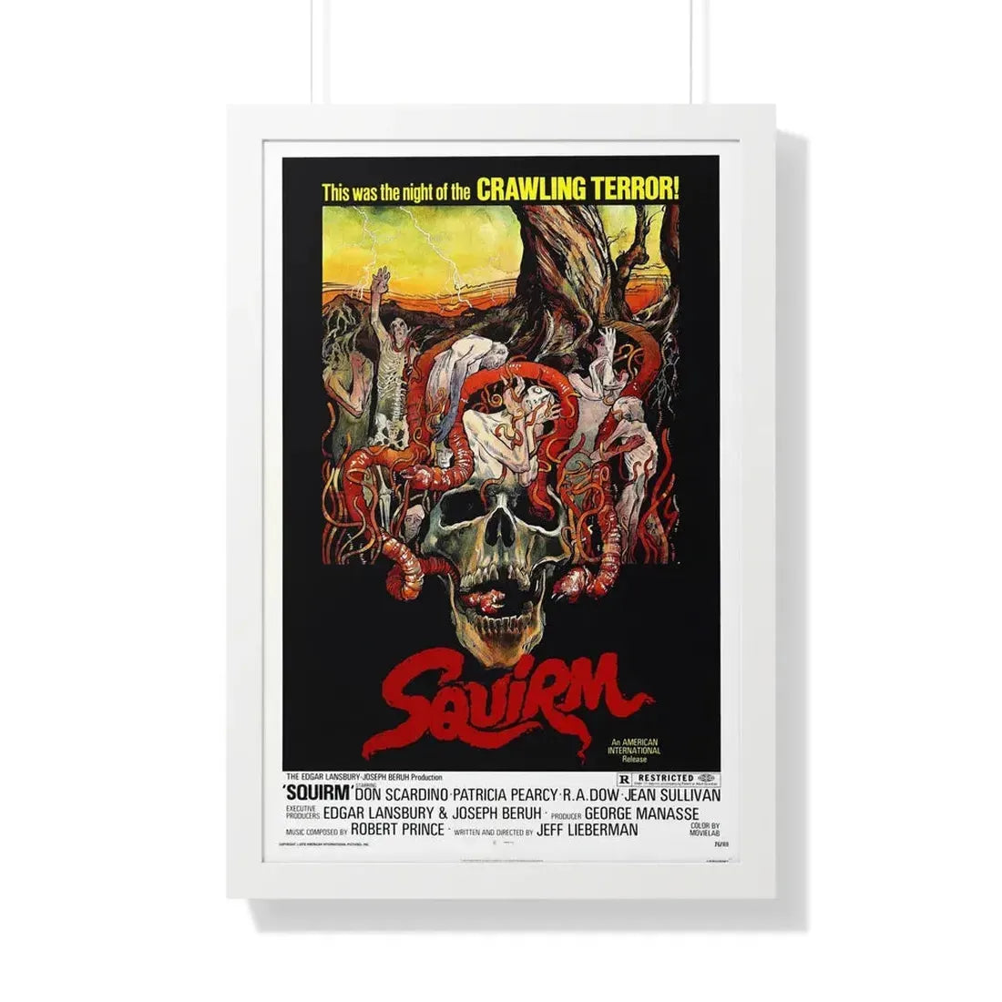 SQUIRM 1976 - Framed Movie Poster 20" x 30" White - The Sticker Space