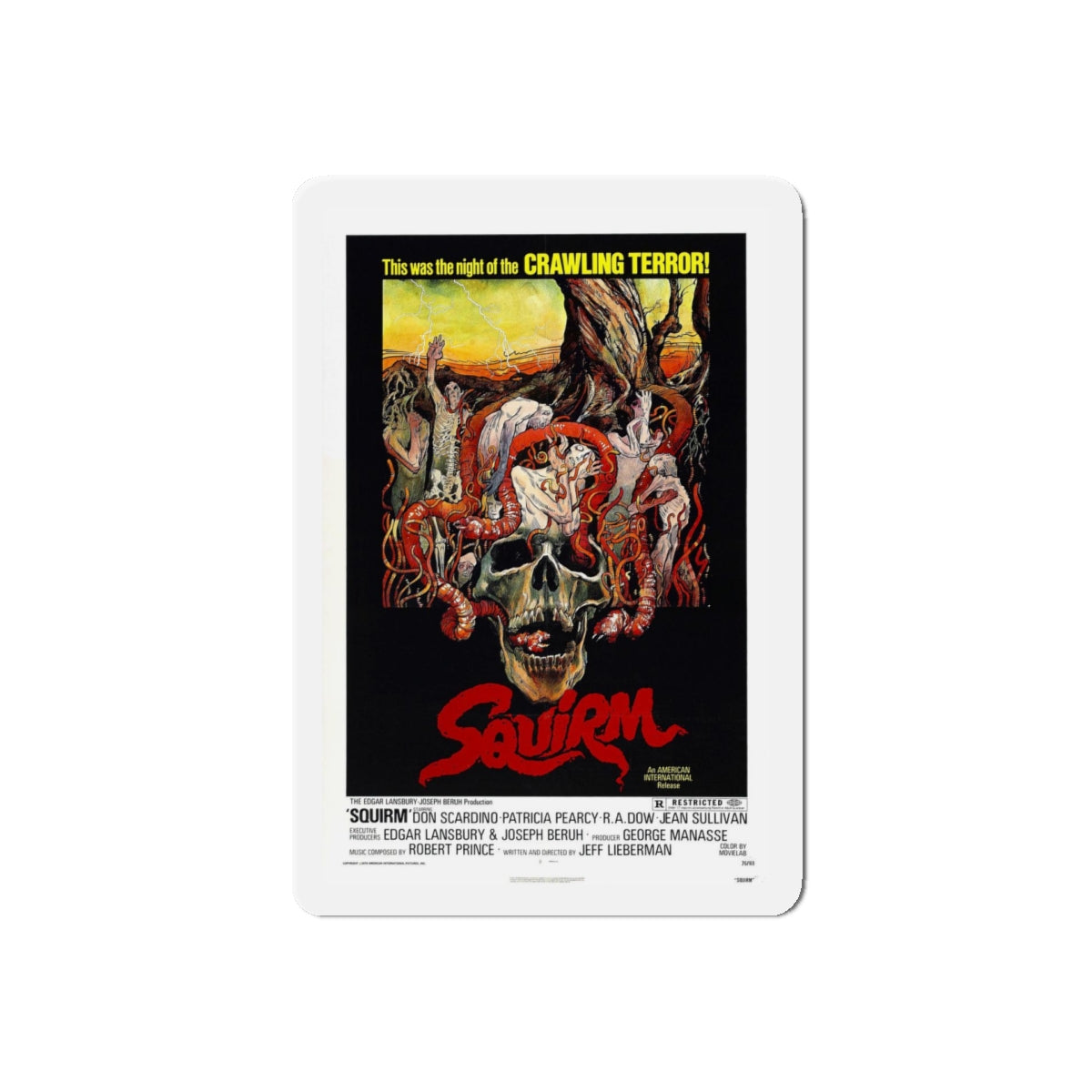 SQUIRM 1976 Movie Poster - Refrigerator Magnet-5" x 5"-The Sticker Space