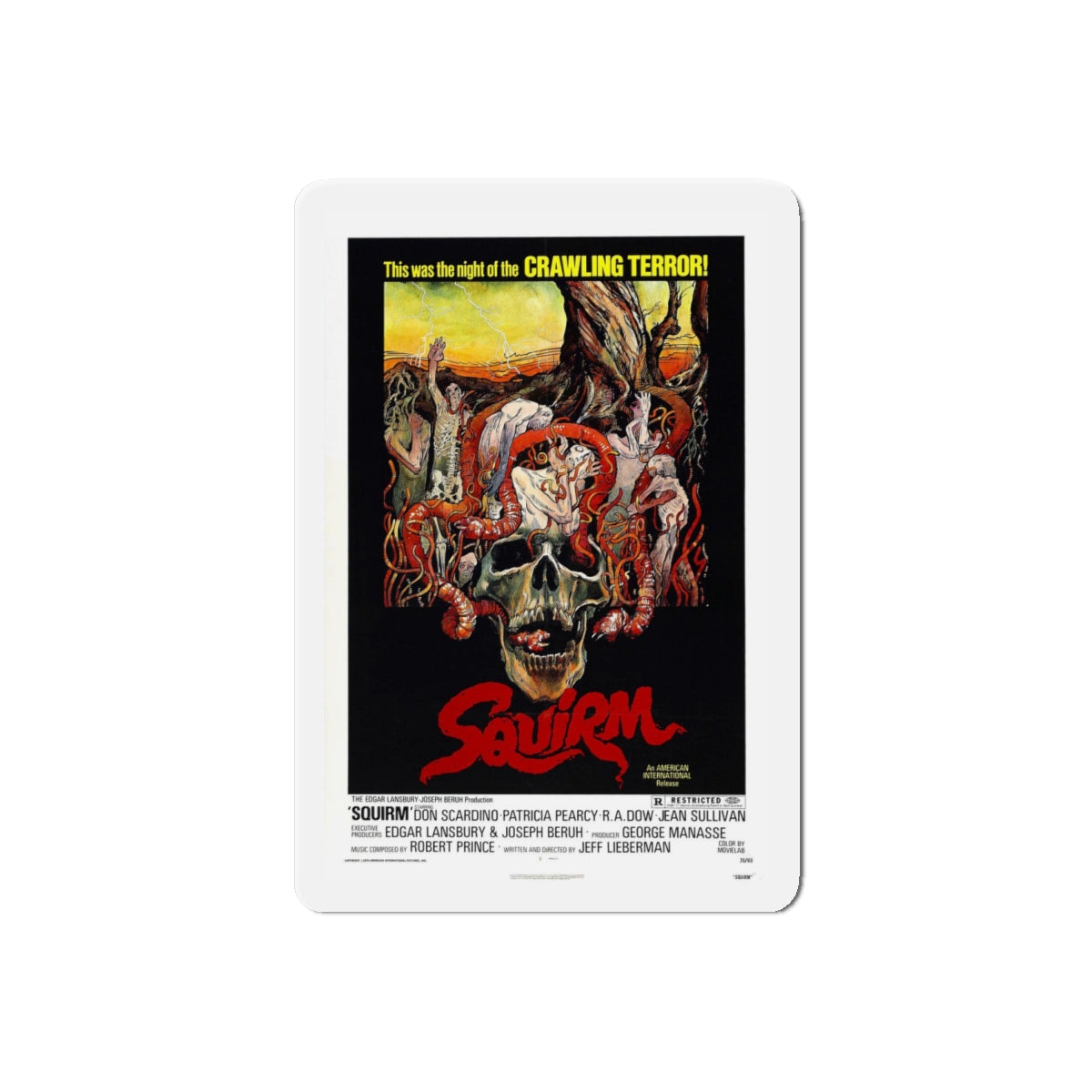 SQUIRM 1976 Movie Poster - Refrigerator Magnet-6" × 6"-The Sticker Space