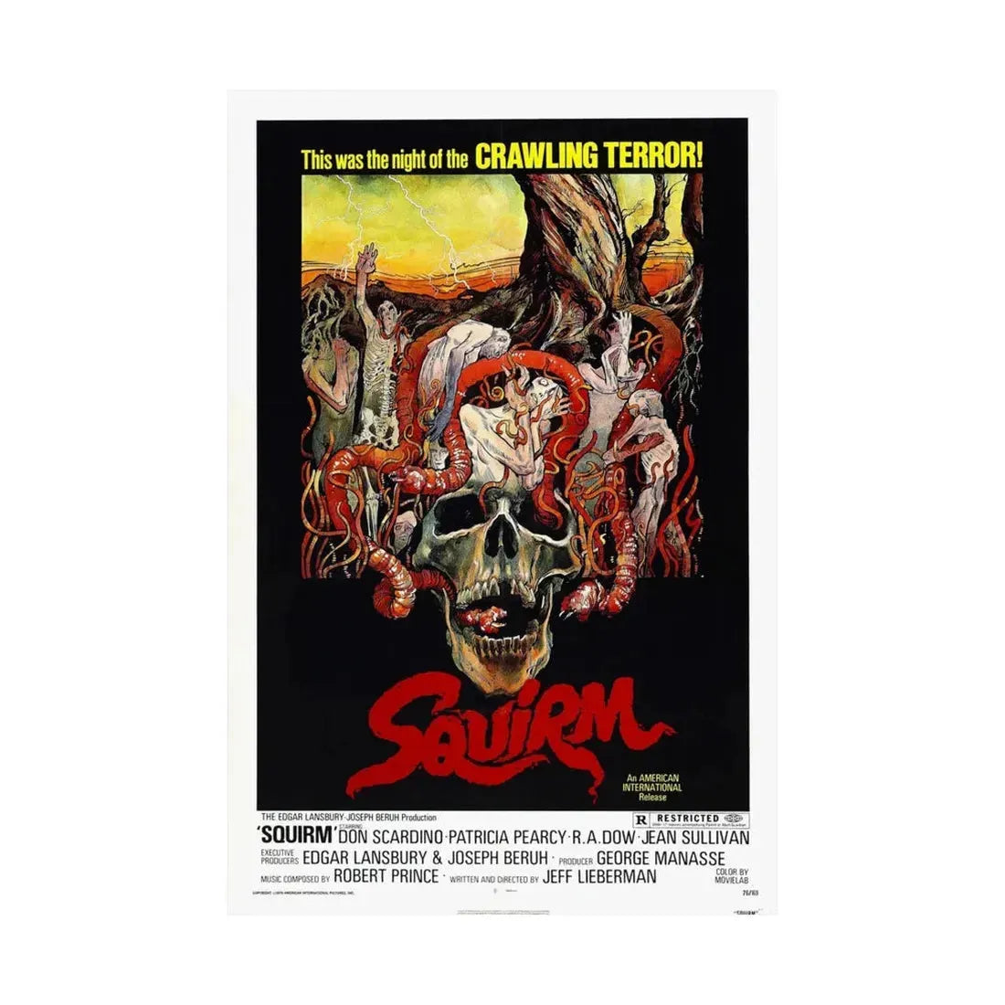 SQUIRM 1976 - Paper Movie Poster - The Sticker Space