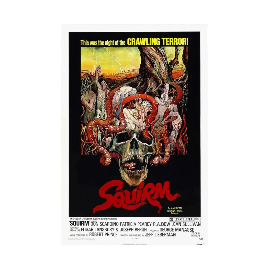 SQUIRM 1976 - Paper Movie Poster - The Sticker Space