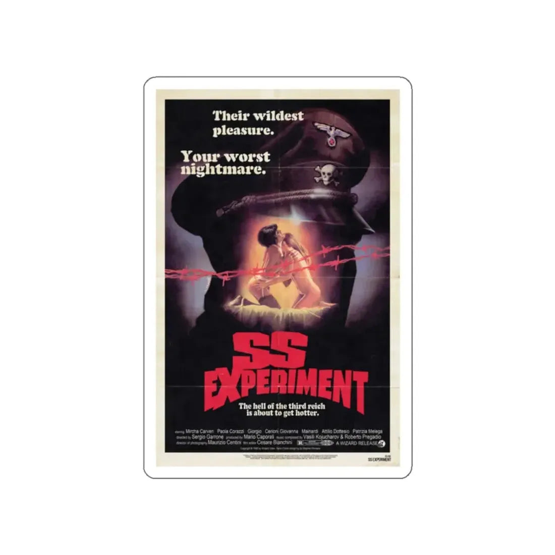 SS EXPERIMENT LOVE CAMP (2) 1976 Movie Poster STICKER Vinyl Die-Cut Decal 2 Inch - The Sticker Space