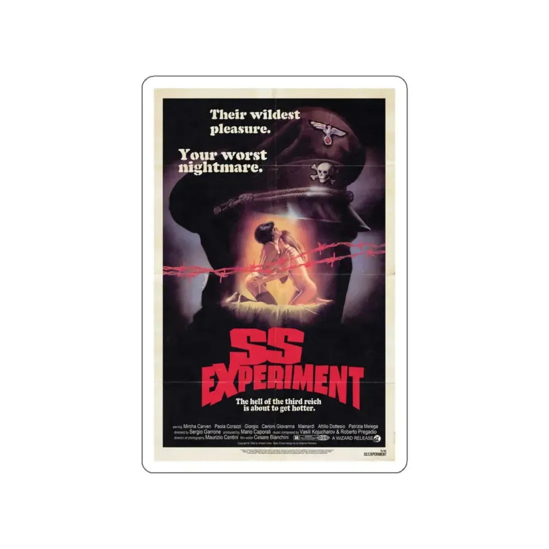 SS EXPERIMENT LOVE CAMP (2) 1976 Movie Poster STICKER Vinyl Die-Cut Decal 4 Inch - The Sticker Space