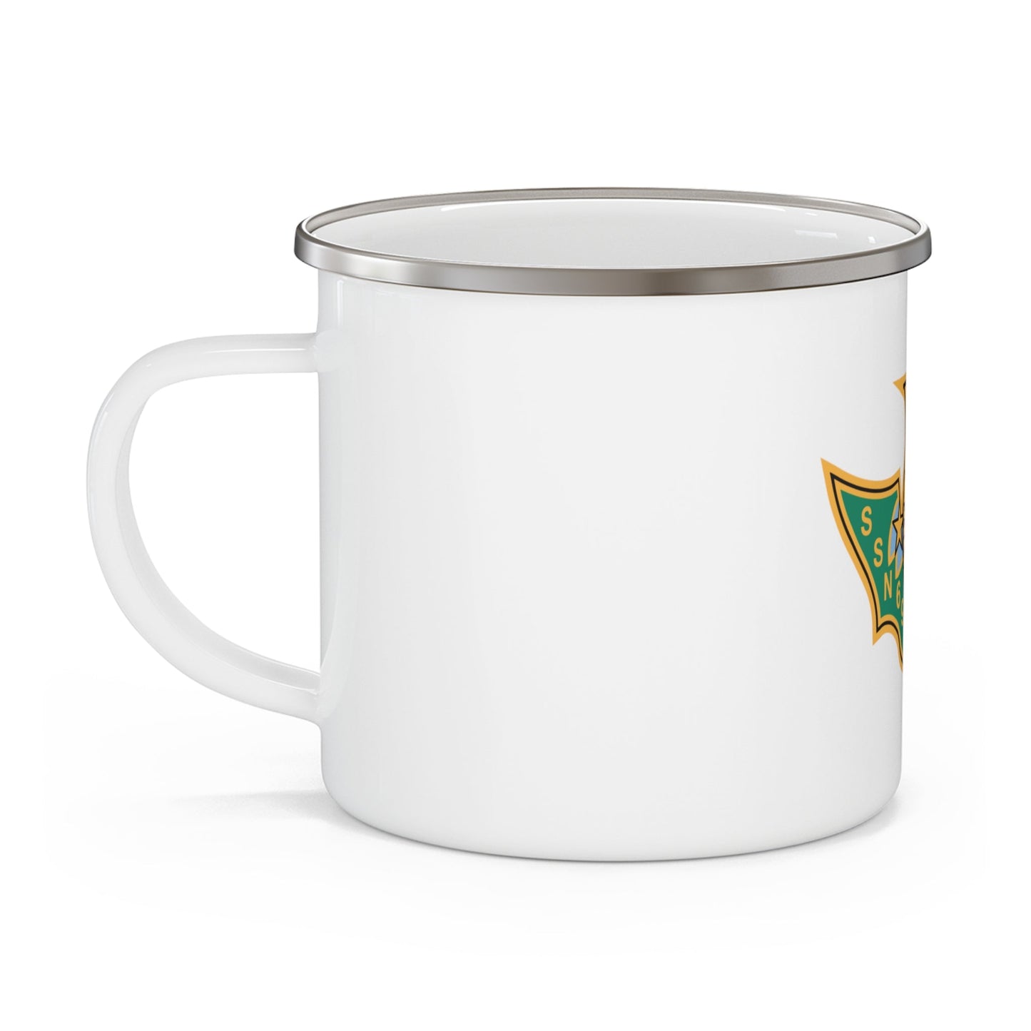 SSN 698 USS Bremerton Patriae Defensor AD Hoc Adsum (U.S. Navy) Enamel Mug 12oz-12oz-The Sticker Space