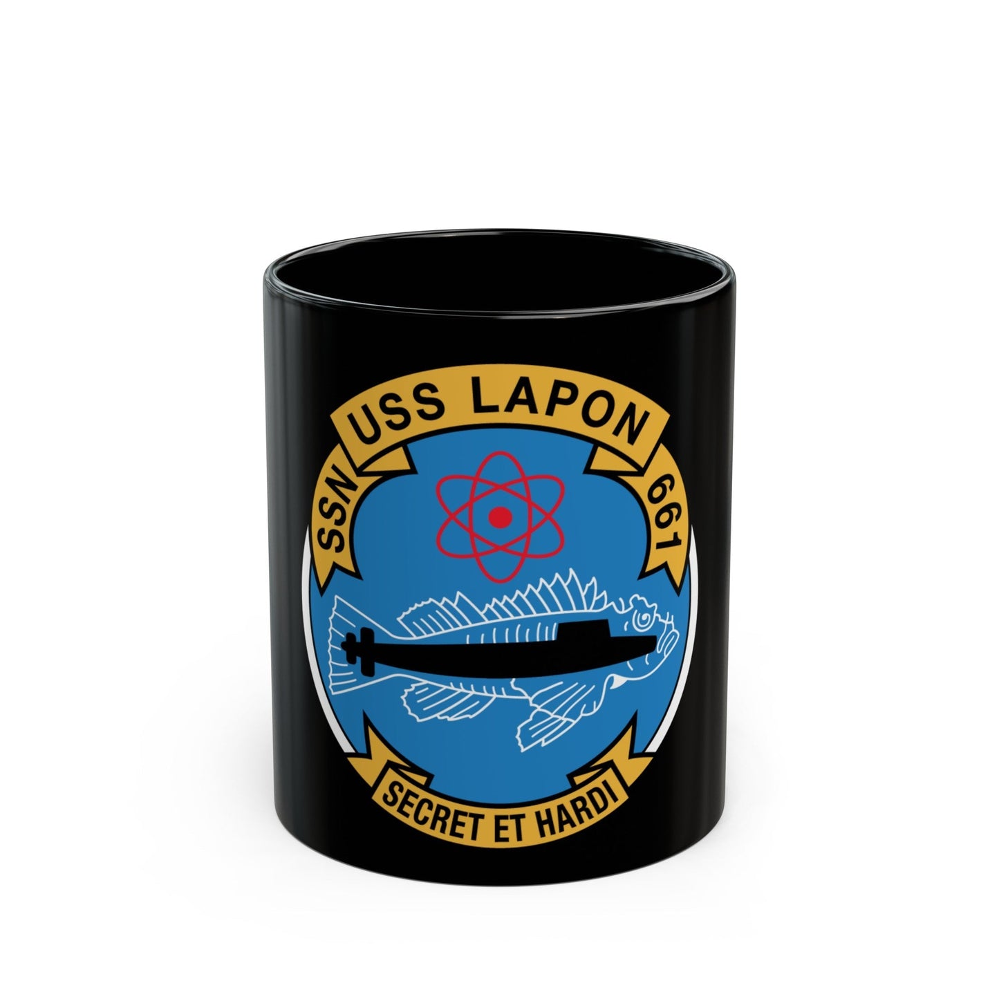 SSN USS Lapon 661 Secret ET Hardi (U.S. Navy) Black Coffee Mug-11oz-The Sticker Space