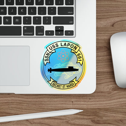 SSN USS Lapon 661 Secret ET Hardi (U.S. Navy) Holographic STICKER Die-Cut Vinyl Decal-The Sticker Space