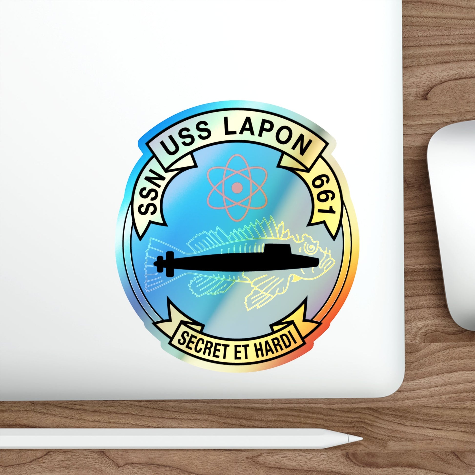 SSN USS Lapon 661 Secret ET Hardi (U.S. Navy) Holographic STICKER Die-Cut Vinyl Decal-The Sticker Space