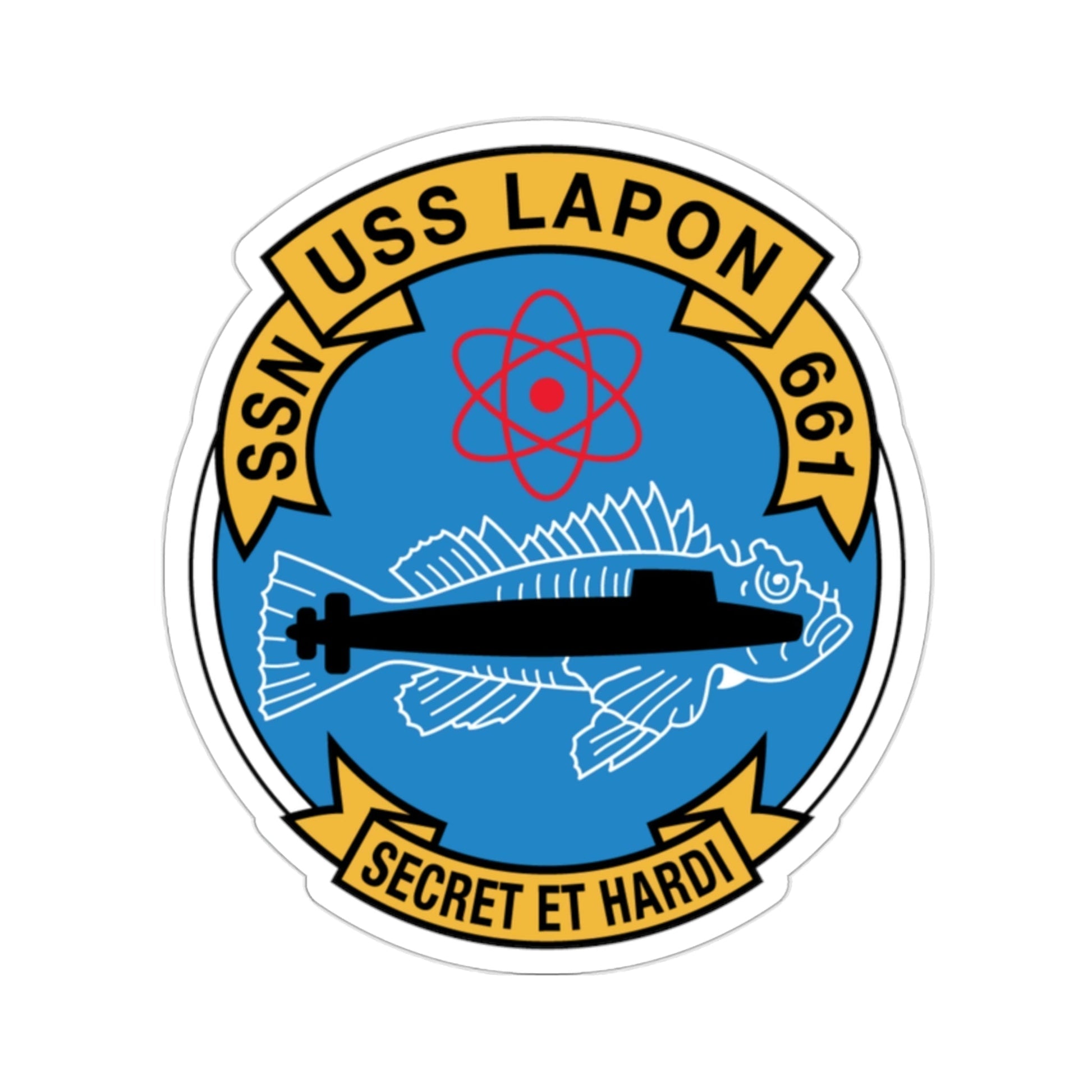 SSN USS Lapon 661 Secret ET Hardi (U.S. Navy) STICKER Vinyl Die-Cut Decal-2 Inch-The Sticker Space