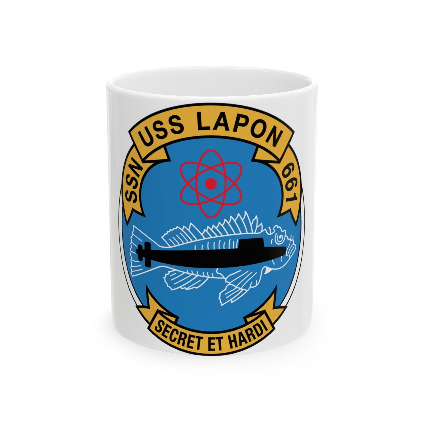 SSN USS Lapon 661 Secret ET Hardi (U.S. Navy) White Coffee Mug-11oz-The Sticker Space