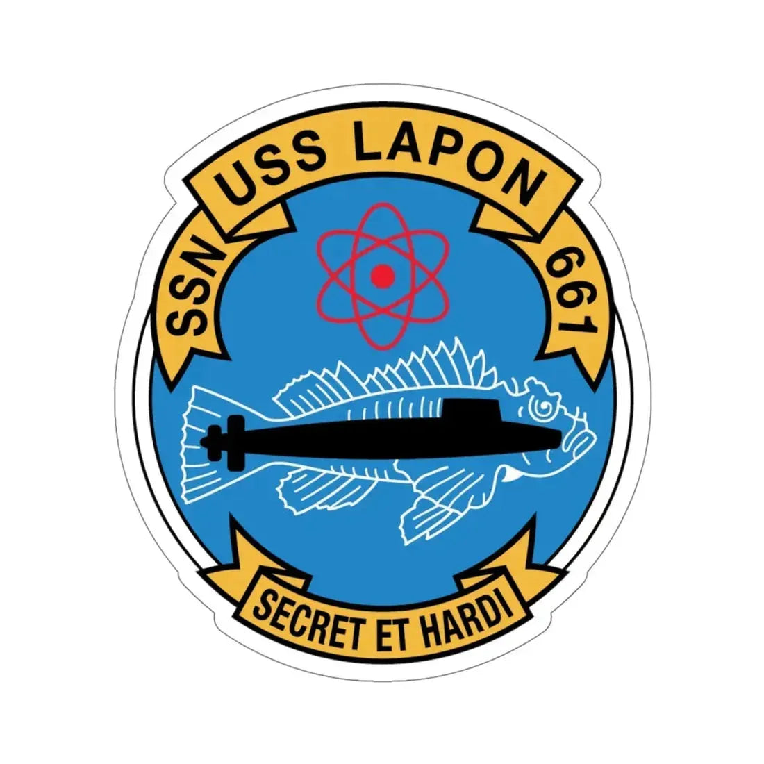 SSN USS Lapon 661 Secret ET Hardi (U.S. Navy) STICKER Vinyl Die-Cut Decal 5 Inch - The Sticker Space