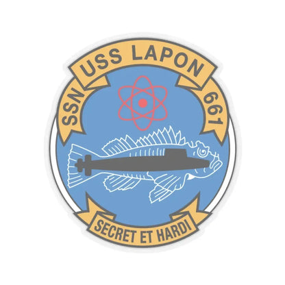 SSN USS Lapon 661 Secret ET Hardi (U.S. Navy) STICKER Vinyl Kiss-Cut Decal 3 Inch Transparent - The Sticker Space