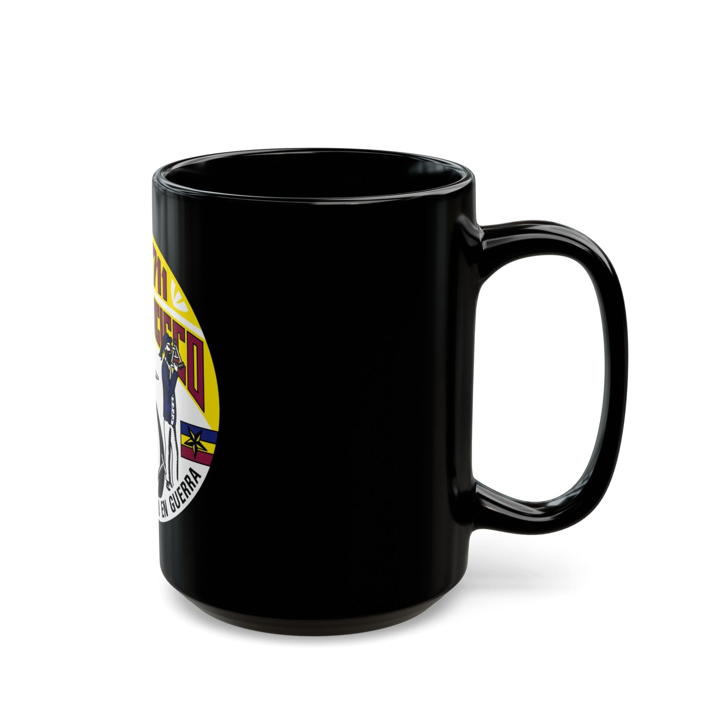 SSN711 San Francisco Oro En Paz Fierro En Guerra (U.S. Navy) Black Coffee Mug-The Sticker Space