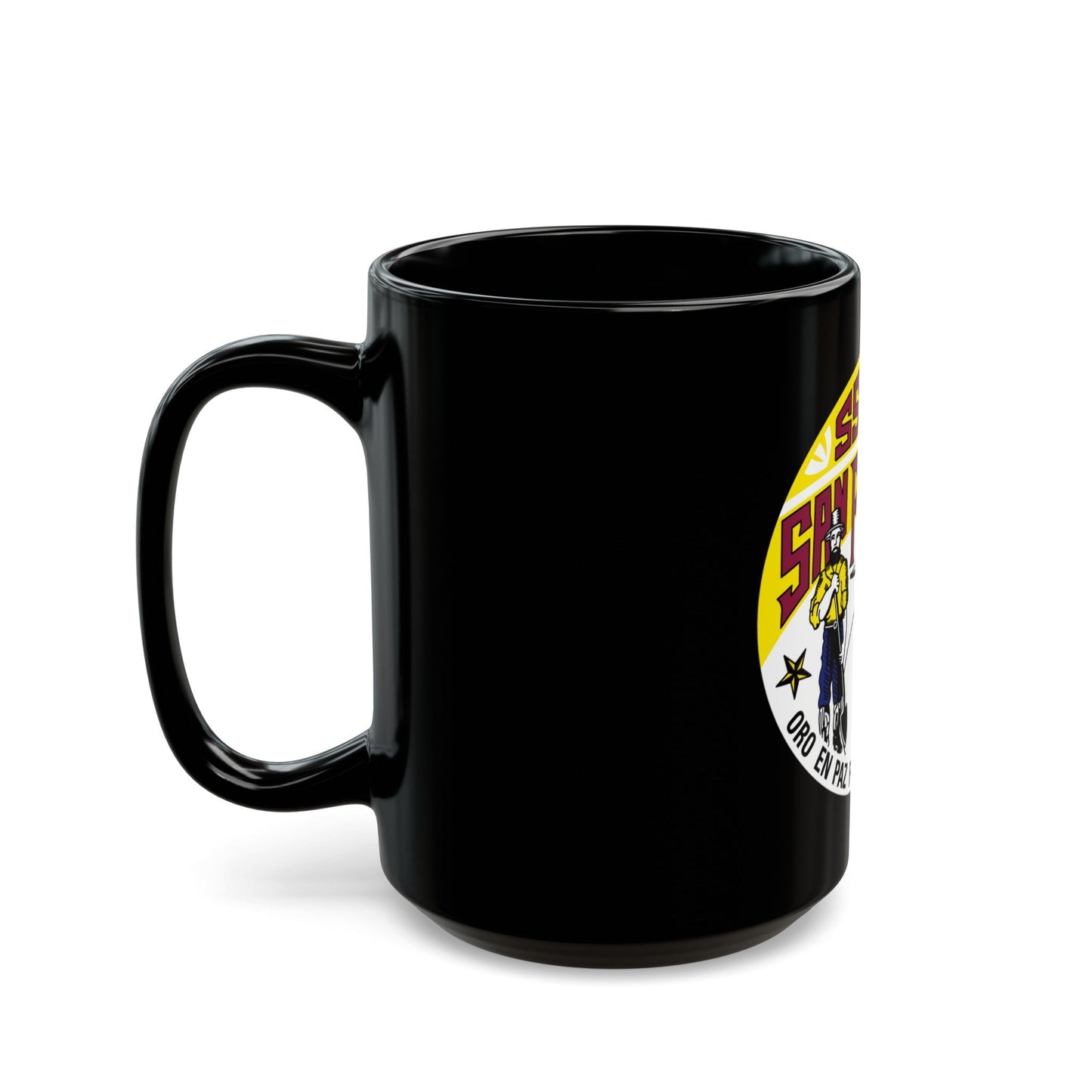 SSN711 San Francisco Oro En Paz Fierro En Guerra (U.S. Navy) Black Coffee Mug-The Sticker Space