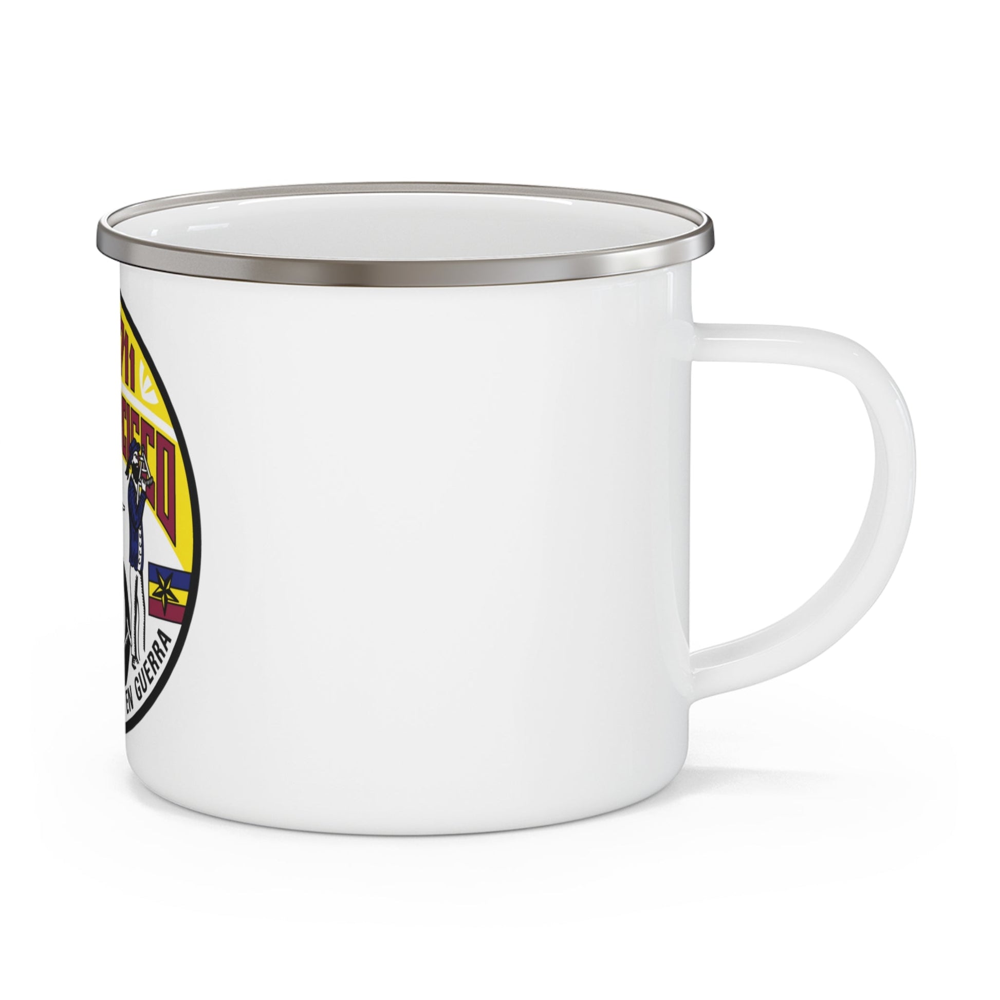 SSN711 San Francisco Oro En Paz Fierro En Guerra (U.S. Navy) Enamel Mug 12oz-12oz-The Sticker Space