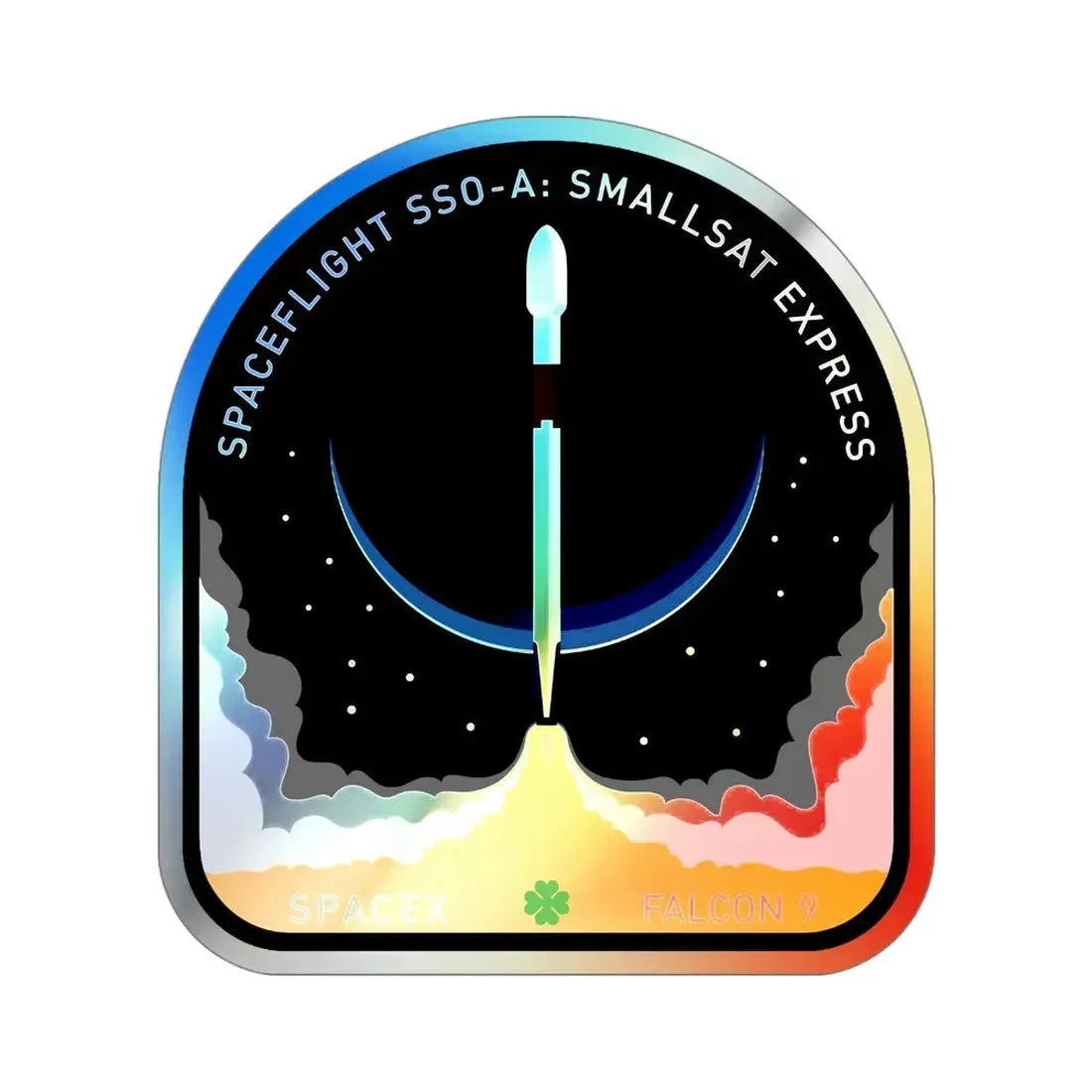 SSO-A (SpaceX) Holographic STICKER Die-Cut Vinyl Decal 4 Inch Holographic - The Sticker Space