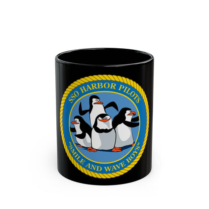 SSO Harbor Pilots Smile and Wave Boys (U.S. Navy) Black Coffee Mug-11oz-The Sticker Space