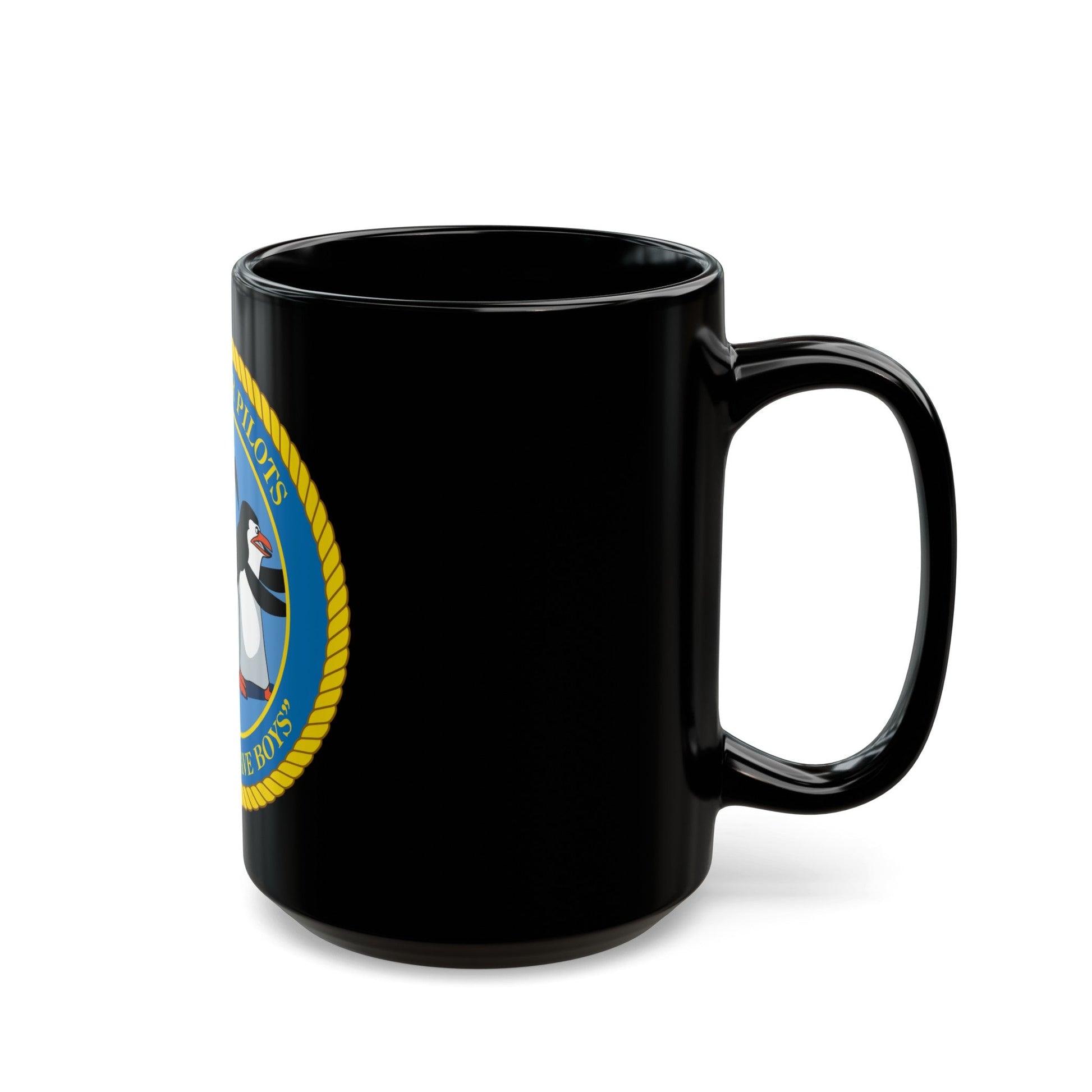 SSO Harbor Pilots Smile and Wave Boys (U.S. Navy) Black Coffee Mug-The Sticker Space