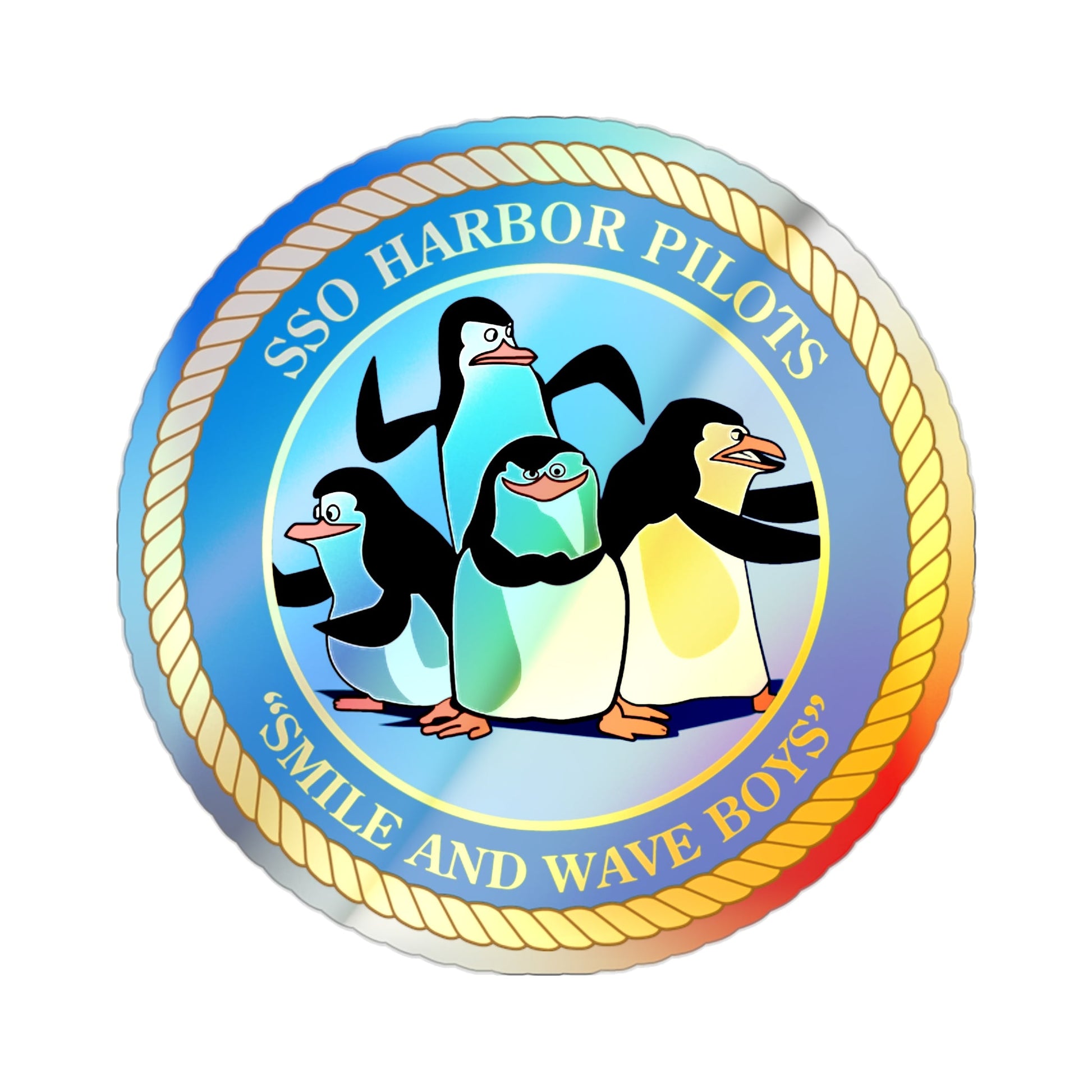 SSO Harbor Pilots Smile and Wave Boys (U.S. Navy) Holographic STICKER Die-Cut Vinyl Decal-2 Inch-The Sticker Space