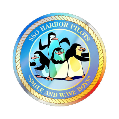SSO Harbor Pilots Smile and Wave Boys (U.S. Navy) Holographic STICKER Die-Cut Vinyl Decal-3 Inch-The Sticker Space