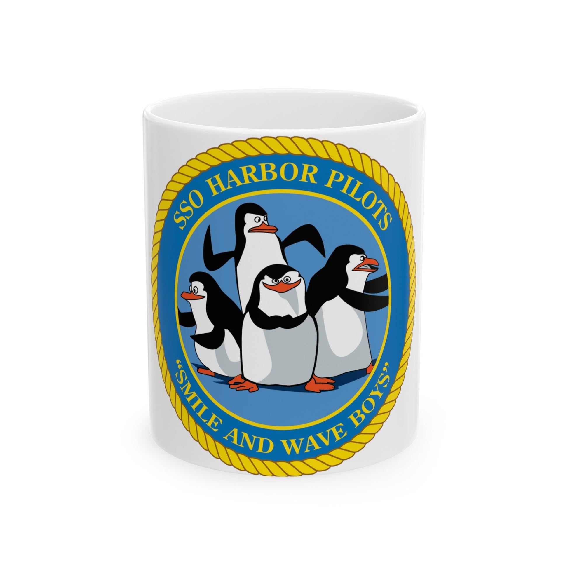SSO Harbor Pilots Smile and Wave Boys (U.S. Navy) White Coffee Mug-11oz-The Sticker Space