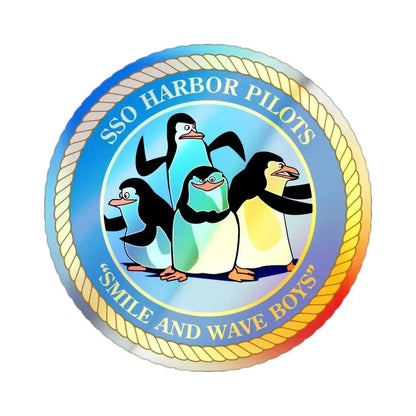 SSO Harbor Pilots Smile and Wave Boys (U.S. Navy) Holographic STICKER Die-Cut Vinyl Decal 2 Inch Holographic - The Sticker Space