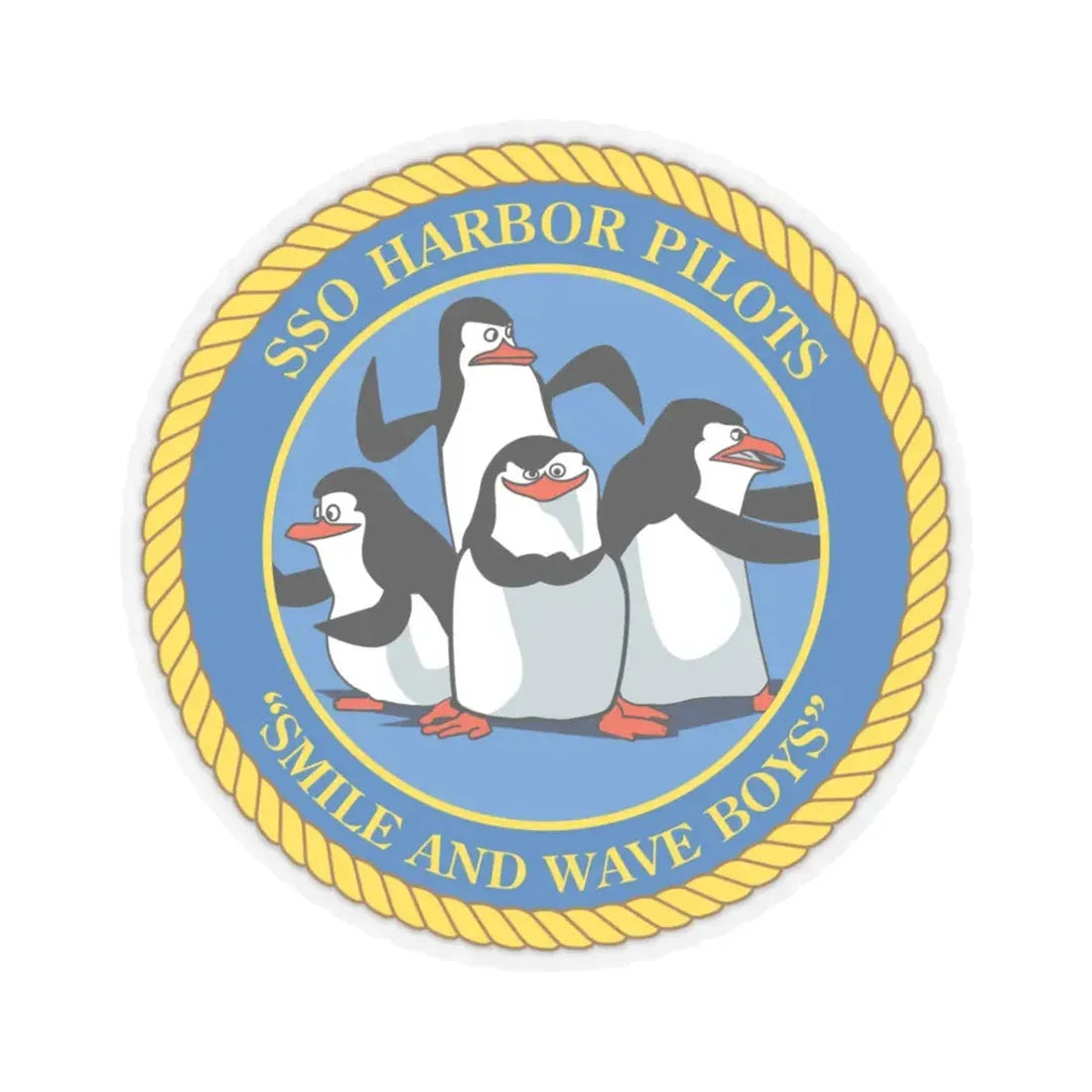 SSO Harbor Pilots Smile and Wave Boys (U.S. Navy) STICKER Vinyl Kiss-Cut Decal 3 Inch Transparent - The Sticker Space