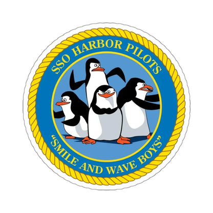 SSO Harbor Pilots Smile and Wave Boys (U.S. Navy) STICKER Vinyl Kiss-Cut Decal 3 Inch White - The Sticker Space