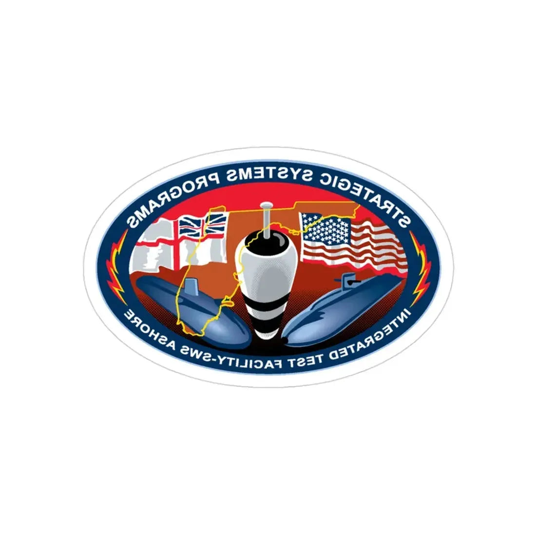 SSP ITFAC SWS Ashore (U.S. Navy) REVERSE PRINT Transparent Die-Cut STICKER 3 Inch Die-Cut Transparent - The Sticker Space