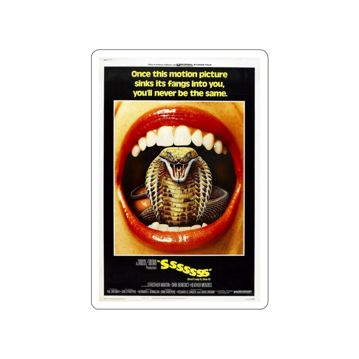 SSSSSSS 1973 Movie Poster STICKER Vinyl Die-Cut Decal-White-The Sticker Space