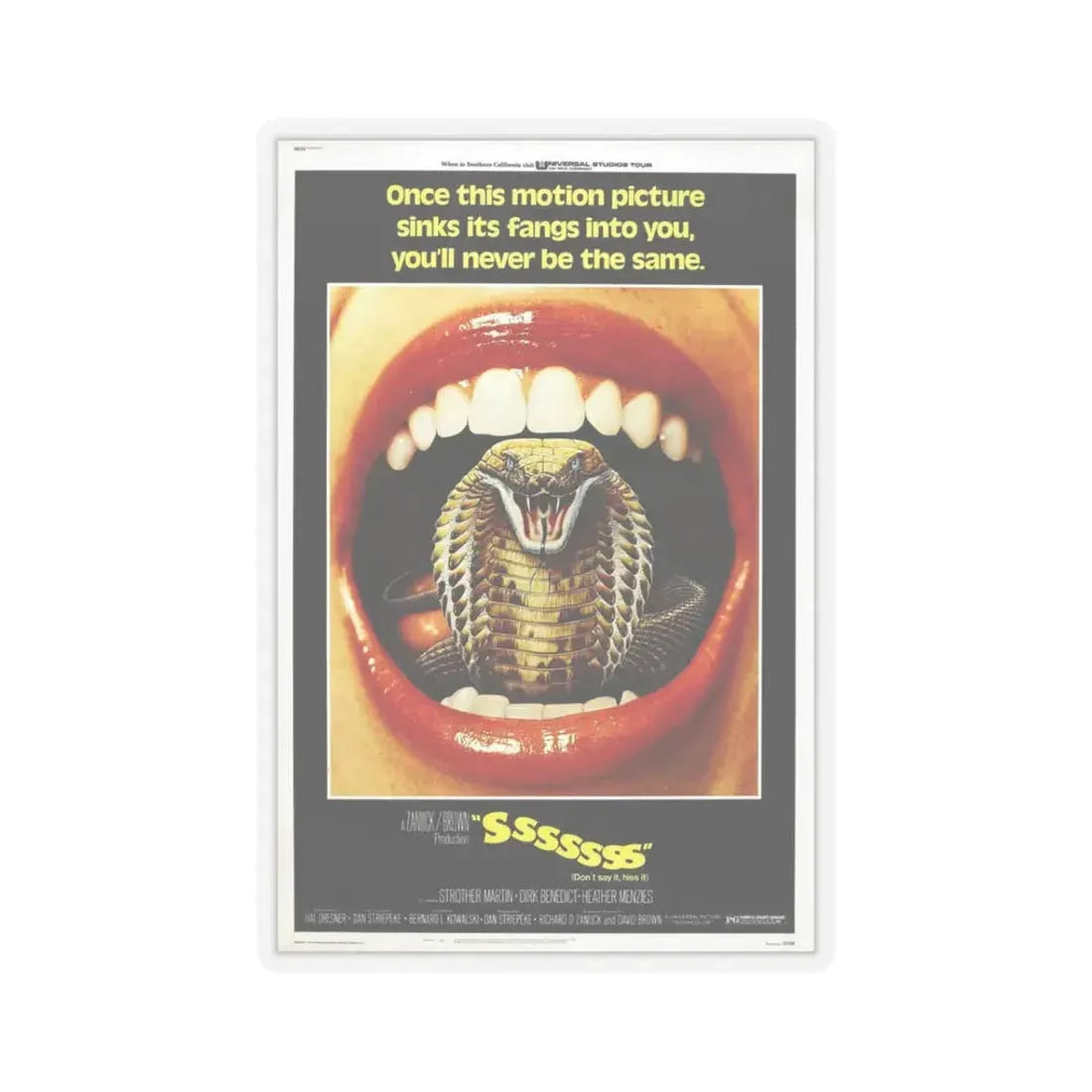SSSSSSS 1973 Movie Poster - STICKER Vinyl Kiss-Cut Decal 3 Inch Transparent - The Sticker Space