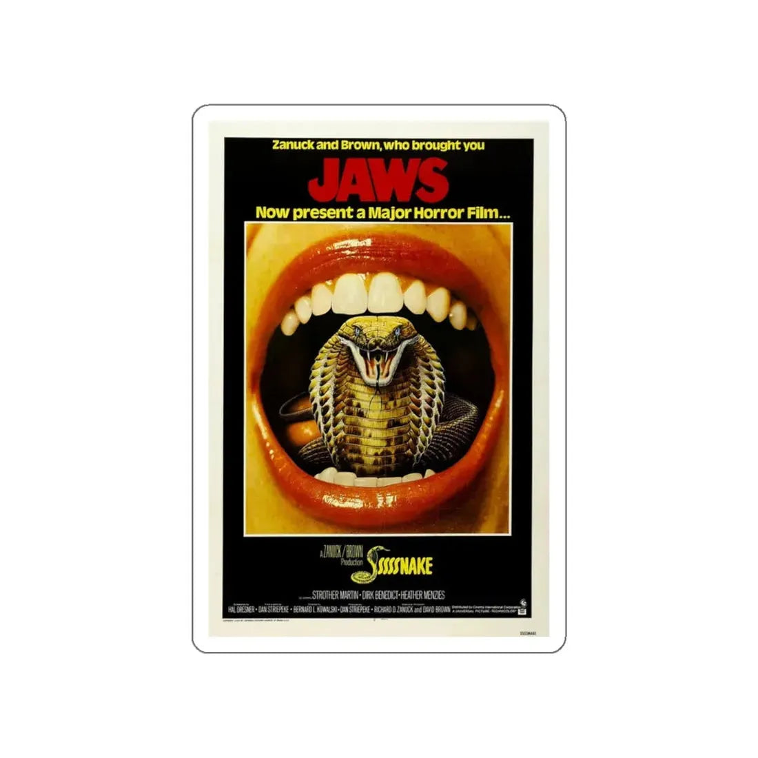 SSSSSSS (SSSSSNAKE) 1973 Movie Poster STICKER Vinyl Die-Cut Decal 6 Inch - The Sticker Space