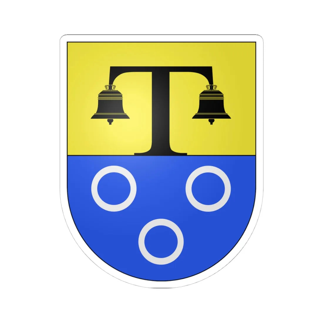 St. Antoni-coat of arms (Switzerland) (Coat of Arms) STICKER Vinyl Kiss-Cut Decal 4 Inch White - The Sticker Space