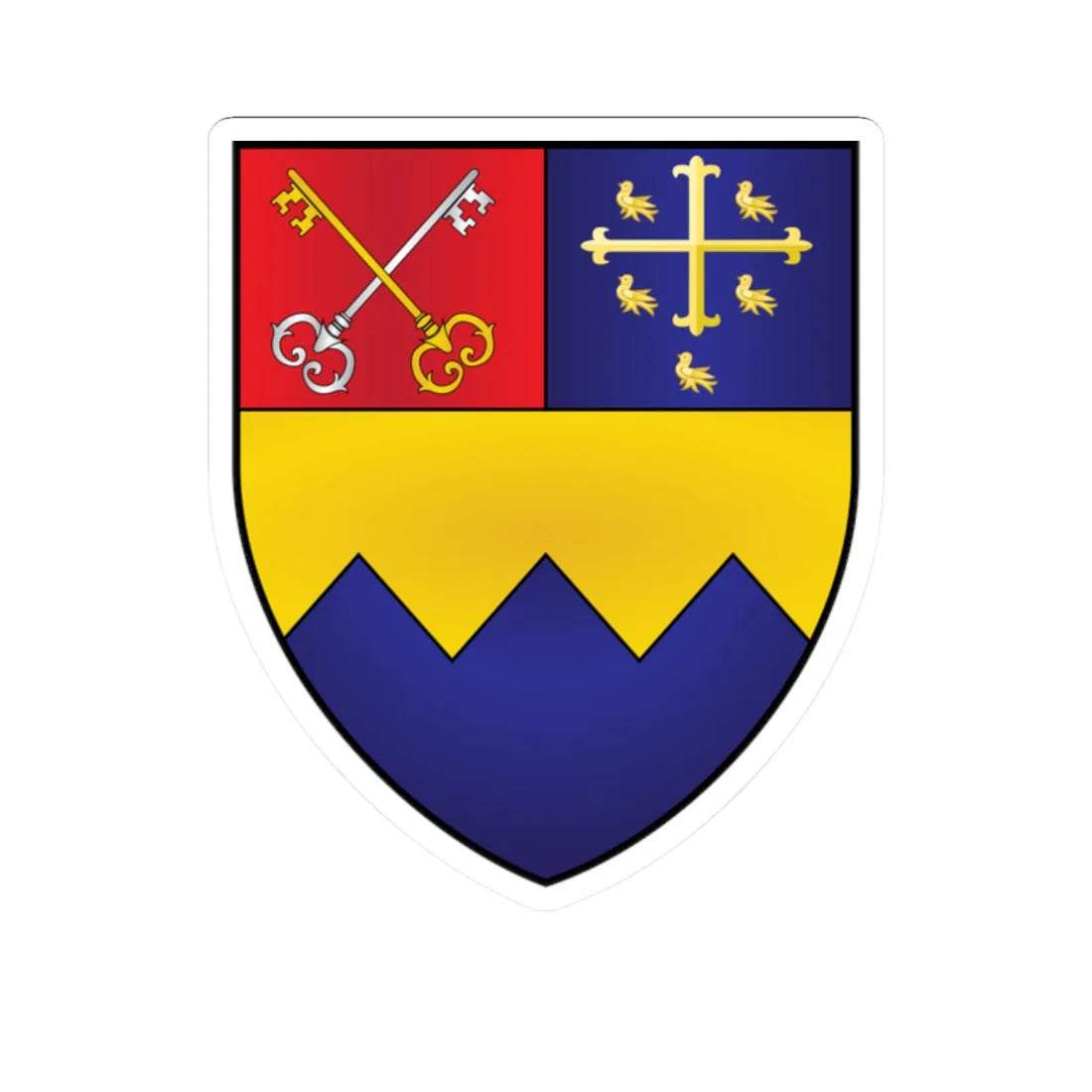 St Benets Hall Oxford Coat Of Arms (England) (Coat of Arms) STICKER Vinyl Kiss-Cut Decal 2 Inch White - The Sticker Space