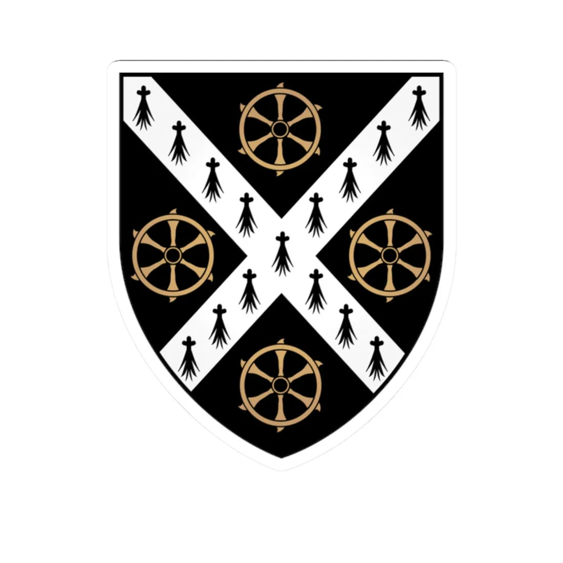 St-Catherines College Oxford Coat Of Arms (England) (Coat of Arms) STICKER Vinyl Kiss-Cut Decal 2 Inch White - The Sticker Space