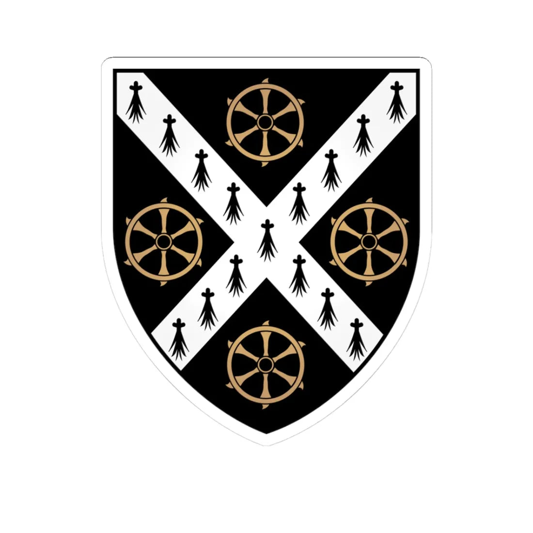 St-Catherines College Oxford Coat Of Arms (England) (Coat of Arms) STICKER Vinyl Kiss-Cut Decal 3 Inch White - The Sticker Space