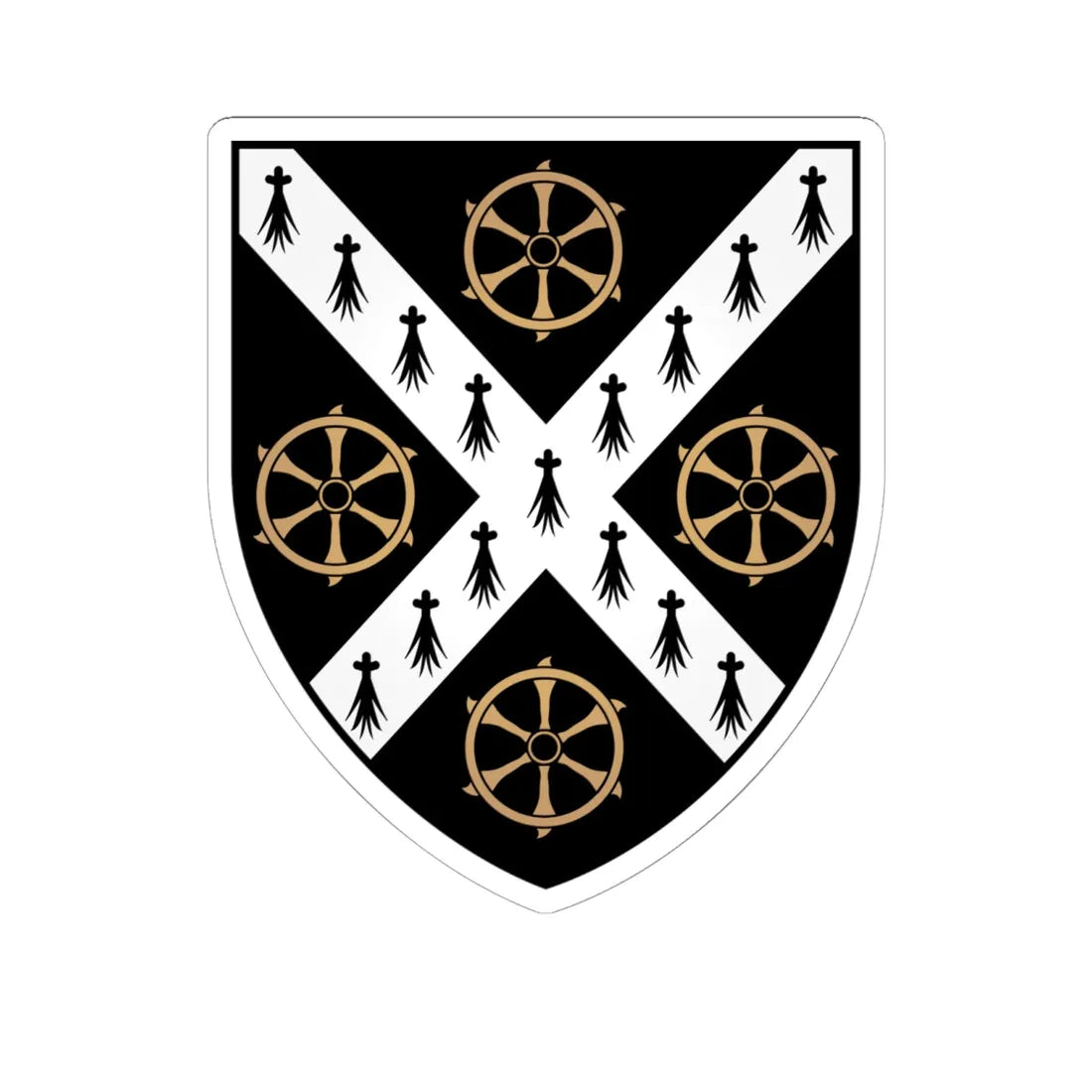 St-Catherines College Oxford Coat Of Arms (England) (Coat of Arms) STICKER Vinyl Kiss-Cut Decal 6 Inch White - The Sticker Space
