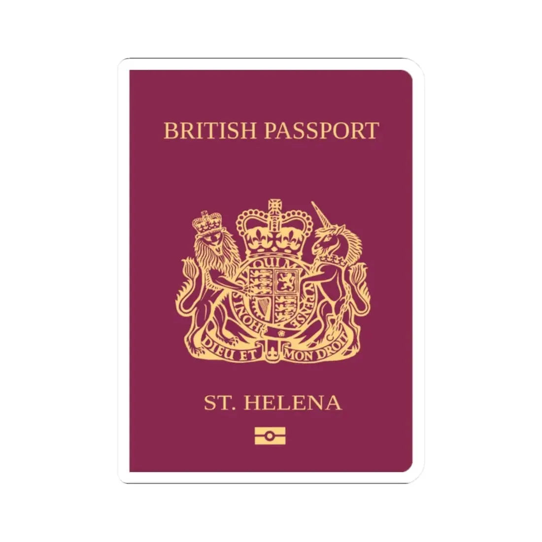 St. Helena Passport - STICKER Vinyl Kiss-Cut Decal 2 Inch White - The Sticker Space