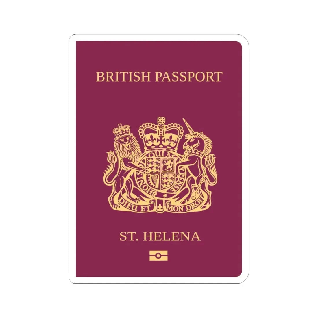 St. Helena Passport - STICKER Vinyl Kiss-Cut Decal 4 Inch White - The Sticker Space